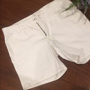 Forever 21 white Bermuda cut jean shorts